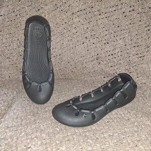 CROCS-Springi-Black Relaxed Fit Ballet Flats Shoes-Sz 9-Near Mint